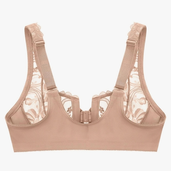 Glamorise 46C front closure undrwire bra New, Cafe (beige) - Picture 4 of 9